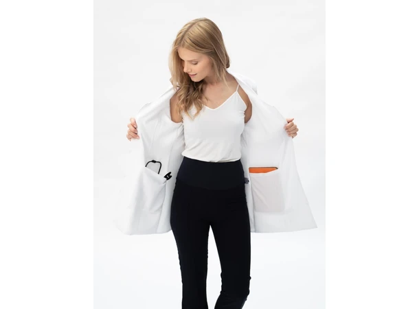 Elizabeth Legefrakk for dame Pure White L 