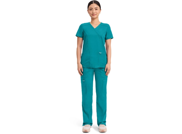 Revolution Dametunika med V-hals Teal Blue M 